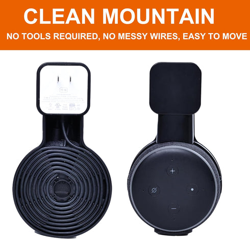 Outlet Wall Mount Holder, Speaker Mount for Echo Dot 3, Smart Speaker Wall Holder Stand with Cord Management for Dot 3rd, Space Saving Accessories...