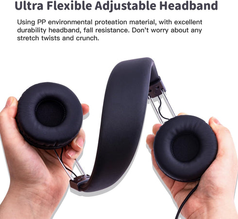 Kids Headphones Wired for School with Microphone, Lightweight Foldable Wired Headphones for School Age Kids with in-Line Control for Boys and Girl...