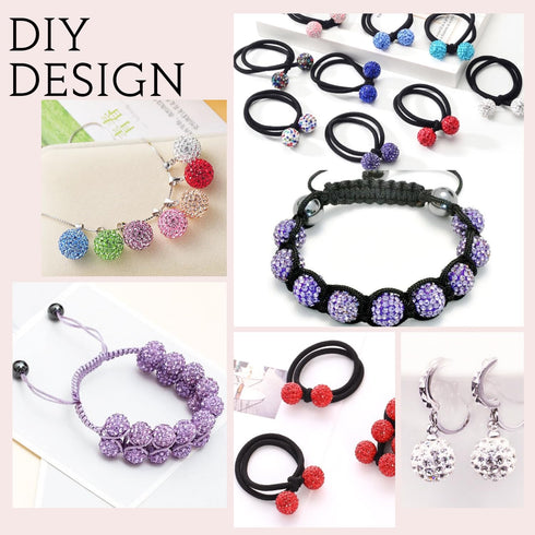 150 pcs 10mm Rhinestone Beads for Crafting, Dark Red Shiny Round Shamballa Disco Beads Bulk, Fancy Sparkle Crystal Clay Bead for Necklace Bracelet...