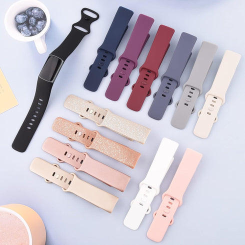 3 Pack Sport Bands Compatible with Fitbit Charge 5 Bands & Fitbit Charge 6 Bands, Classic Soft Wristbands for Fitbit Charge 5/6 Fitness Tracker (S...