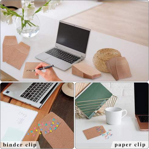 200 Pack Kraft Small Exquisite Coin Envelopes 3-1/6 x 3-1/2 Kraft Seed Envelopes with Self-Adhesive for Garden, Home and Office… (200 pack 3.15 * ...
