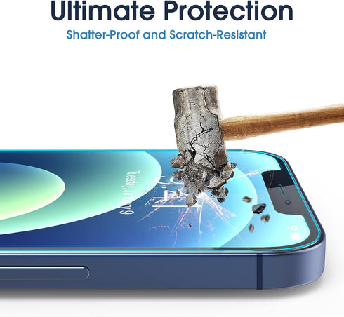 amFilm OneTouch Glass Screen Protector for iPhone 12 6.1"/ iPhone 12 Pro 6.1" with Easy Installation Kit, Tempered Glass, 2 Pack......