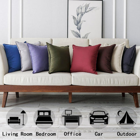 Jeanerlor Solid Cotton Linen Decoration Toss Throw Pillow Sham Cushion Case Special Pillow Cover Delicate Decorative Pillowcase for Bed/Chair/Couc...