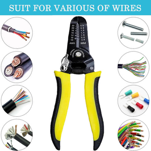 7-inch 10-22 AWG Wire Stripper/Wire Crimping Tool, Wire Cutter, Wire Crimper, Cable Stripper, Wiring Tools and Multi-Function Hand Tool...