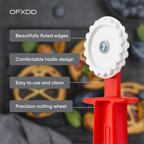 Pasta Cutter Wheel - Hand Ravioli Cutter - Dough Pastry Crimper for Baking - Fluted Pastry Cutter Wheel with Plastic Handle...