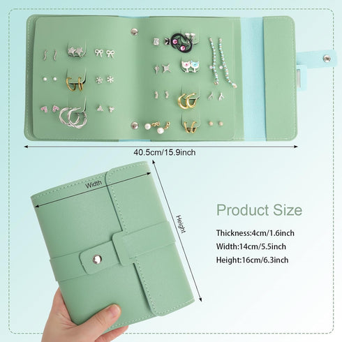 Earring Organizer Book Design Earring Holder Travel Capable to Hold 42 Pairs Jewelry Holder for Girls Gift Earring Storage Case Organizer Roll Fol...