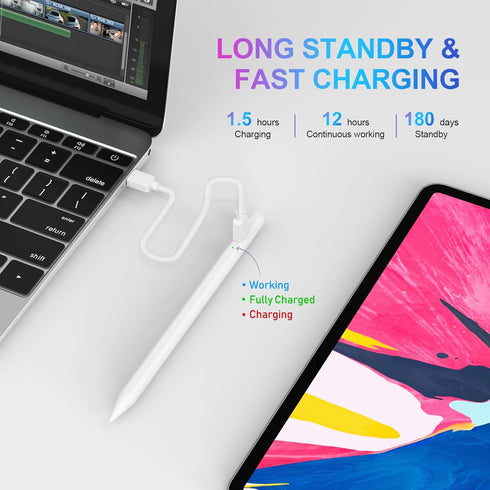Stylus Pen for iPad 2018-2022 with Palm Rejection, Active Pencil for Apple iPad 10th/9th/8th/7th/6th Generation, iPad Pro 11/12.9 inch, iPad Air 5...