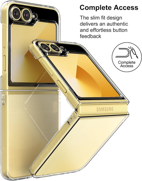Foluu Case for Samsung Galaxy Z Flip 6, Galaxy Z Flip 6 Phone Case Clear, Slim Fit Hard PC Back Bumper Protective Shockproof Scratch Resistant Cas...