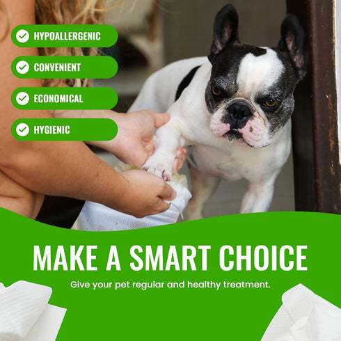 Bamboo Pet Towel 10 PCS - Reusable Bamboo Paper Towels for Dogs, Cats and Other Pets are Machine Washable Up to 5 Times | Disposable Pet Wipes for...