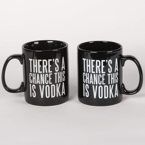 Primitives by Kathy Black and White Stoneware Coffee Mug, 20-Ounce, There's A Chance This is Vodka...