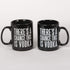 Primitives by Kathy Black and White Stoneware Coffee Mug, 20-Ounce, There's A Chance This is Vodka...