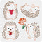 4 Styles Hedgehog Stencil 11.8×11.8inch Hedgehog Flower Drawing Painting Stencils Reusable Flower Heart Animal Stencil for DIY Furniture Wall Floo...