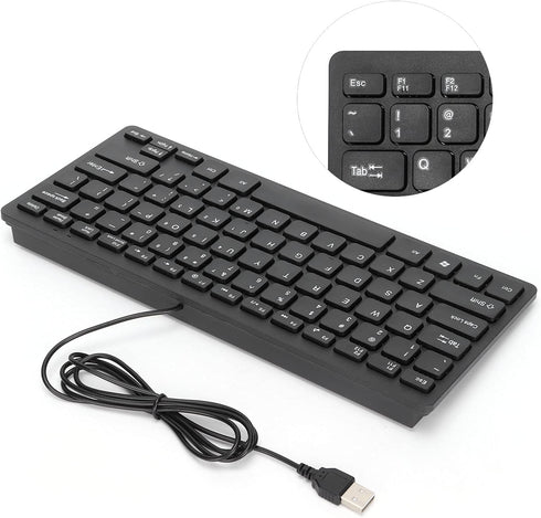 USB Wired Keyboard,78 Keys Mini Desktop Keyboard,Portable Ultra Thin Computer Keyboard,Low Noise Waterproof Mechanical Keyboard,Comfortable to Tou...