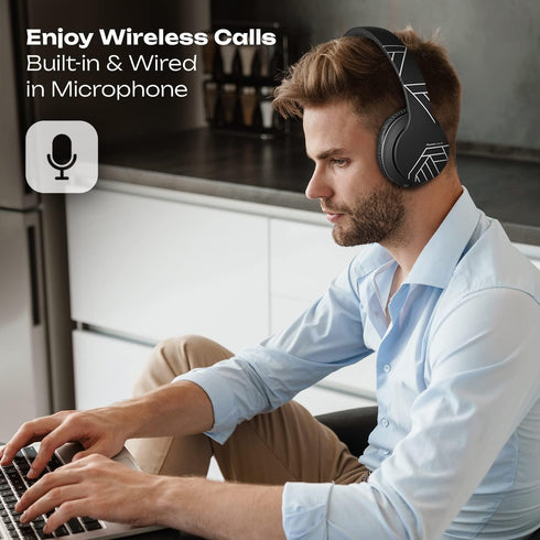 PowerLocus Wireless Bluetooth Headphones, Over Ear Headphones with Microphone, 50H Playtime, HiFi Stereo Sound, Deep Bass, Soft Earmuffs, Foldable...