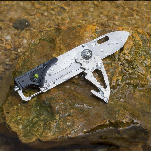 Sanrenmu 6050 LUF-PH-T4 Pocket EDC Folding Camping Knife Multi Toolkit Screwdriver Belt Cutting LED Bottle Opener Glass Breaker...