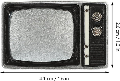 Doll House TV Model Mini Vintage Television Model Miniature Retro TV Prop for Doll House Living Room Furniture Accessories - Light Brown…...