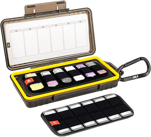 (12 USB+24 SD) USB Flash Drive Case with Labels,Thumb Drive Jump Drive Pen Drive Holder Organizer, Shockproof Water-Resistant,SD Card/NS/PSV/CFexp...