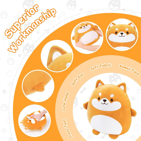 16 inch Shiba Inu Plush Pillows Corgi Plushie Stuffed Animals with Hand and Feet, Giant Corgi Plush, Dog Plush Pillow Hugging Pillow Cushion Soft ...