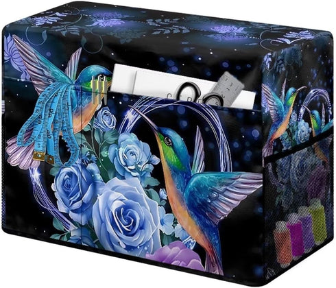 Hummingbird Floral Pattern Sewing Machine Dust Cover with Pocket for Sewing Machine Accessories Compatible with Singer and Brother Sewing Machine ...