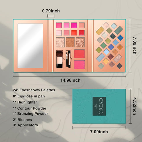 Color Nymph Makeup Kit for Women, All In One Notebook Makeup Palette Set With Mirror for Girls Includes 24 C Eyeshadow Palette,Lipgloss,Face Powde...