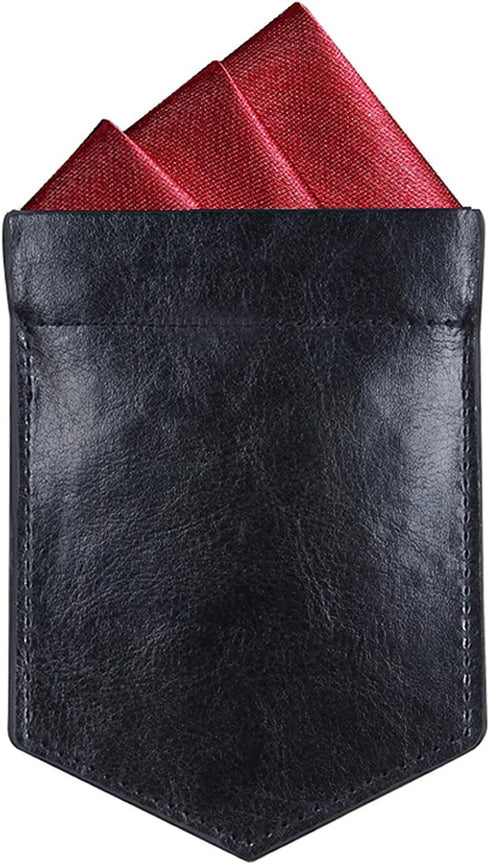 Pocket Square Holder Leather Pocket Square Holder for Men's Suit Handkerchief...