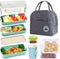 Bento Box Kit,Japanese Lunch Box 3-In-1 Compartment,Leakproof 3 Layer Lunch Container for Kids and Adults...