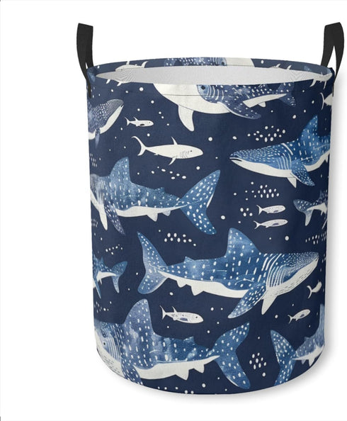 Laundry Basket Whale Shark Collapsible Laundry Hamper with Handles Clothes Storage Bin for Household Bedroom Bathroom College Dorms...