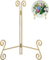 Gold Plate Stand, 12 Inch Decorative Plate Holder for Displaying Platters, Heavy-Duty Metal Easel Stand for Picture, Photo Frame, Plates, Books an...