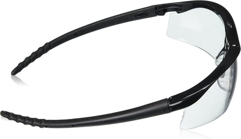 MCR Safety DL110 Dallas Safety Glasses with Polished Black Frame and Clear Lens...