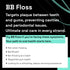 Brushmo Black Floss (BB Floss) Expanding Dental Floss, Dentist/Engineer-Designed, Deep Clean, Shred Resistant, All Natural Microcrystalline Waxed,...