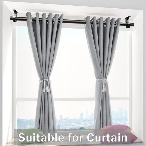 Generic 4 Pack Curtain Rod Ceiling Mount Bracket, Heavy Duty Curtain Rod Holder with Matching Screws, Aluminum Alloy Closet Rod Holder with Plasti...