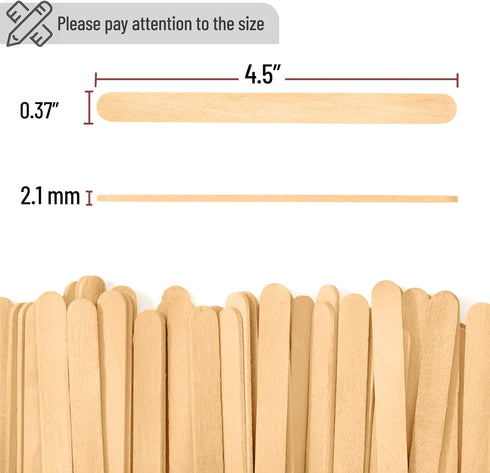 Mr. Pen- Popsicle Craft Sticks, 4.5 Inch, 200 Pack, Wax Sticks, Kids Crafts, Wooden Sticks for Crafting...