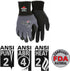 MCR Safety Gloves N96790XL Ninja BNF 15 Gauge Work Gloves, Nylon/Spandex Shell with NFT Coated Palm & Fingertips, Black/Grey, XL...