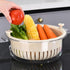 Kitchen Colanders Bowl Set 2 in 1 Fruit Vegetable Washing Food Strainers, Large Plastic Double Layered Strainer Basket for Pasta, Spaghetti, Berry...