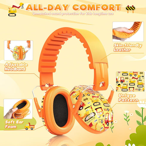 RIIKUNTEK Noise Cancelling Headphones for Kids, SNR 27dB Kids Ear Protection for Toddlers, Teens, Autism, Hearing Protection Safety Earmuffs for C...