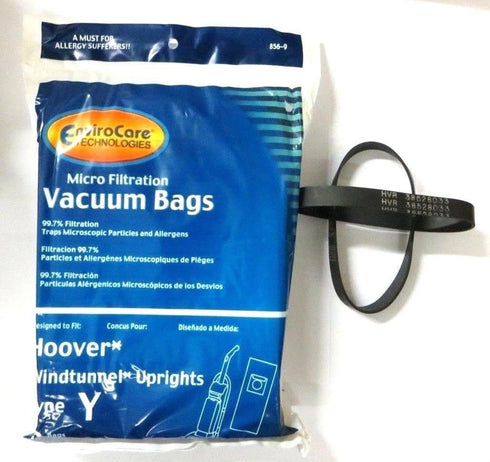 EnviroCare Replacement Micro Filtration Vacuum Cleaner Dust Bags Designed to Fit Hoover Windtunnel Upright Type Y 18 pack with 2 belts...