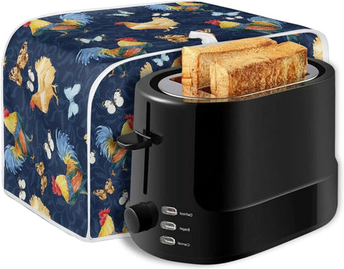 Toaster Cover 4 Slice,Rooster Chicken Pattern Kitchen Decor Toaster Dust Cover Protective Cover Bread Maker Cover Toaster Oven Cover,Machine Washa...