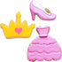 Princess Cookie Cutters 3-Pc Set Made in USA by Ann Clark, Crown, Glass Slipper, Dress...