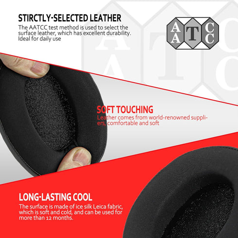 Krone Kalpasmos Cooling-gel Large Oval Replacement Ear Pads for ATH M50X / M40X / SteelSeries Arctis/HyperX Cloud & Alpha/Sony MDR-7506 Compatible...