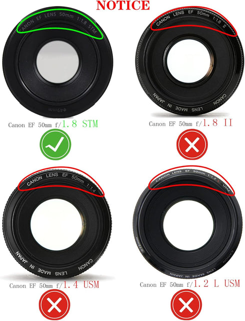 49mm Lens Cap Cover Compatible for Canon EF 50mm f/1.8(Not 1.4) STM(Not II),EF-M 15-45mm f/3.5-6.3 is STM,HUIPUXIANG Sony FE 50mm f/1.8,E 50mm f/1...