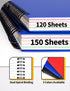 SUNEE 5 Subject Notebook College Ruled - 300 Pages, 8.2"x10.8", 5 Pocket Colored Dividers, 3-Hole Punched Paper, Blue...