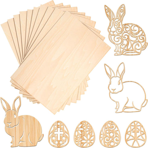 Blulu Balsawood Sheets 8 x 4 x 1/16 Inch Plywood Board Sheets Unfinished Wood Boards Blanks for Laser Cutting Thin Hobby for DIY Crafts Mini House...