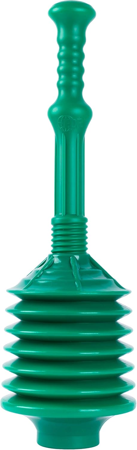 JS Jackson Supplies Professional Bellows Accordion Toilet Plunger, High Pressure Thrust Removes Heavy Duty Clogs from Clogged Bathroom Toilets, Al...