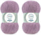 Angora Love (2- Skeins Pack) 20% Wool%80 Acrylic Thread Crochet Lace Weight #1 Fingering and Socks Yarn (2 x 3.52 oz) / (2 x 601 Yds) (108312 - Pu...