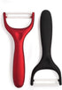 Cooking Light Ceramic Peeler Set with Ultra Sharp and Durable Blades, Ergonomic Handles Black and Red Kitchen Tools, 2 Piece, Black/Red...