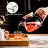 PARACITY Glass Teapot Stovetop 34 OZ/1000ml, Borosilicate Clear Tea Kettle with Bamboo Lid, Glass Tea pot with Removable Filter Spout, Teapot Bloo...