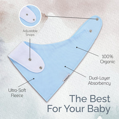 KiddyCare Baby Bibs for Drooling and Teething Baby Girls/boys | Bandana Bibs for Eating, Washable Bibs for Newborn Babies | Organic Cotton Bibs fo...