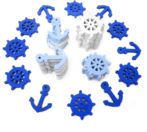 Honbay 50PCS 25mm 1 Inch Anchor and Helm Wood Buttons Decorative Buttons...
