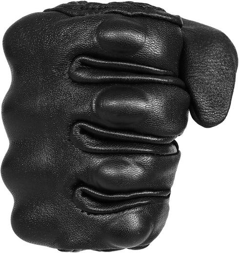Full Finger Goat Skin Leather Touch Screen Motorcycle Gloves Men S,M,L,XL,XXL (Non-Perforated, L)...