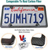 Aootf Carbon Fiber License Plate Frame- Heavy Duty Black Aluminum Car Tag Cover Printed Carbon Patterns, Slim Front & Rear Holders Mount Hardware ...